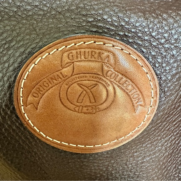 Ghurka Plaid Shoulder Bag. Brown and Tan with Gold Hardware. Luxury Leat… - Picture 8 of 11